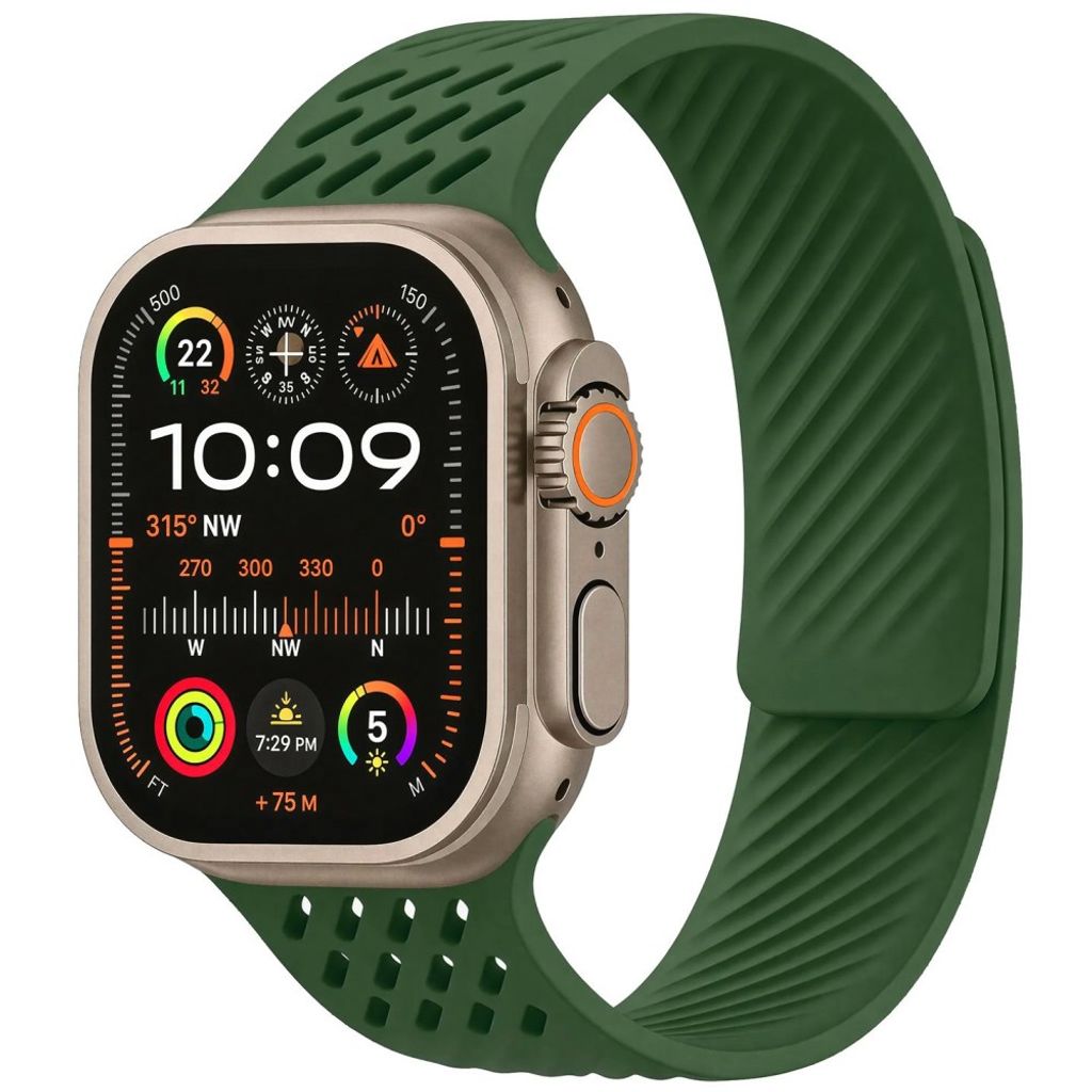 Apple Watch 42 / 41/ 40 / 38mm Klockarmband i Silikon - Armégrön