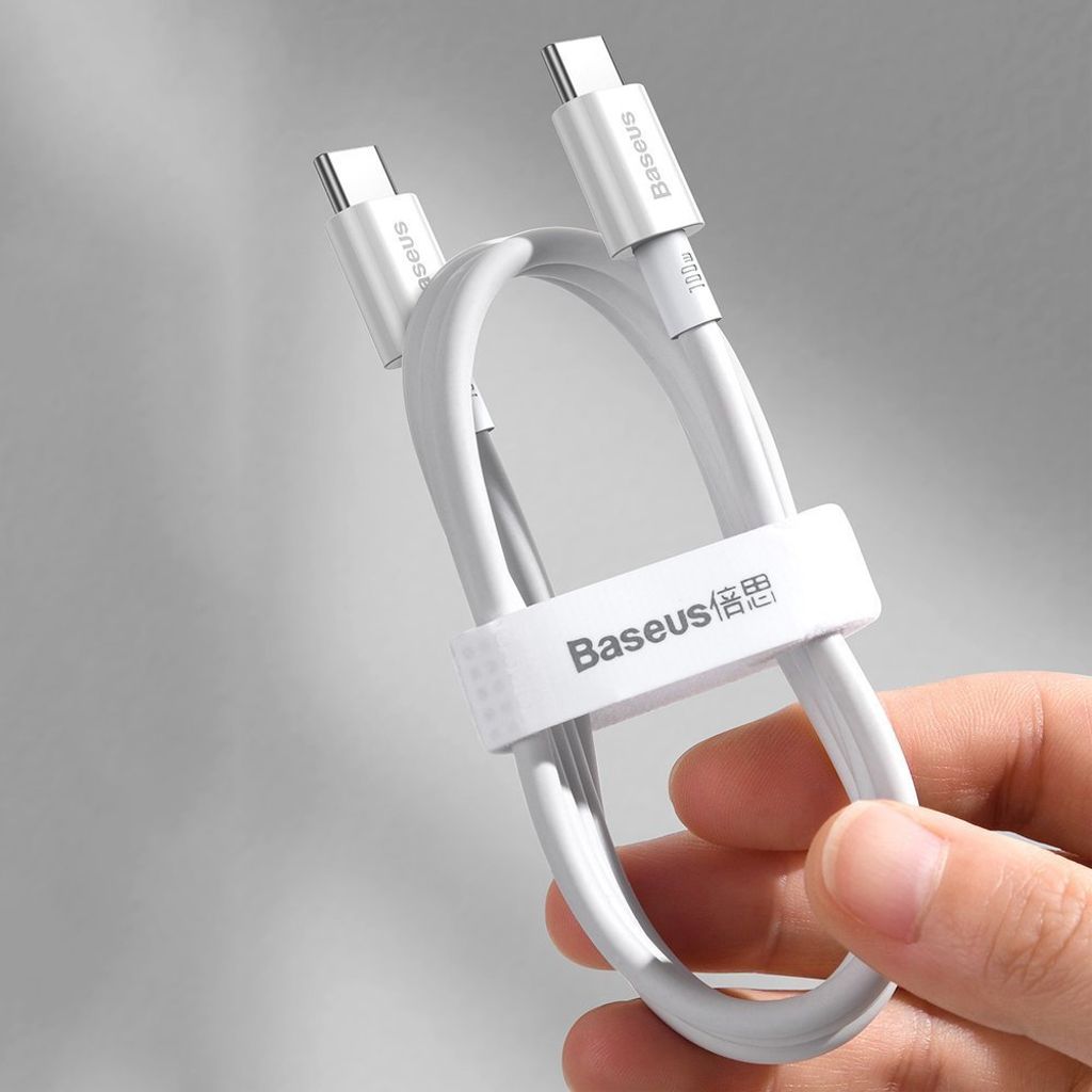 Baseus CATYS-C02 USB-C til USB-C 100W kabel 2m hvid