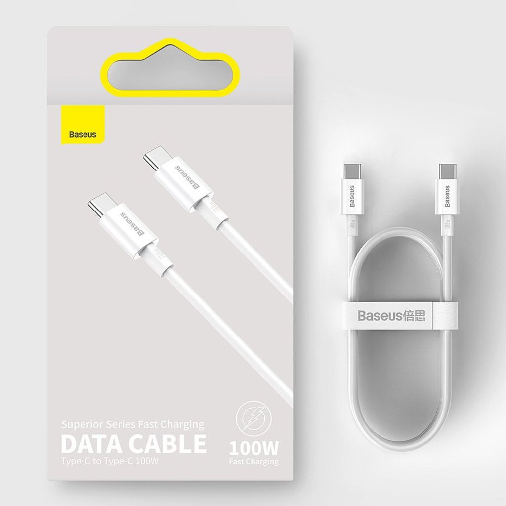 Baseus CATYS-C02 USB-C til USB-C 100W kabel 2m hvid