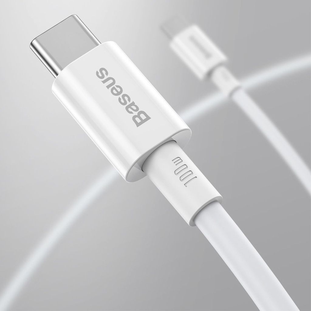 Baseus CATYS-C02 USB-C til USB-C 100W kabel 2m hvid