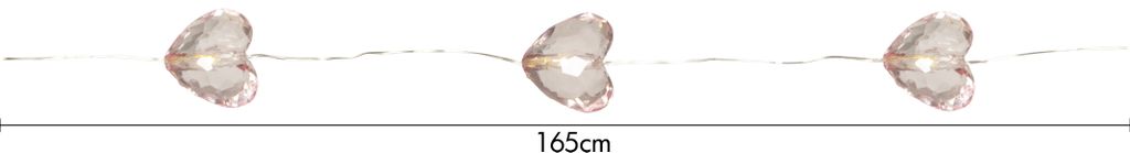 Valentine-valosarja – 12 lämminvalkoista LEDiä, 1,6 m, paristokäyttöinen