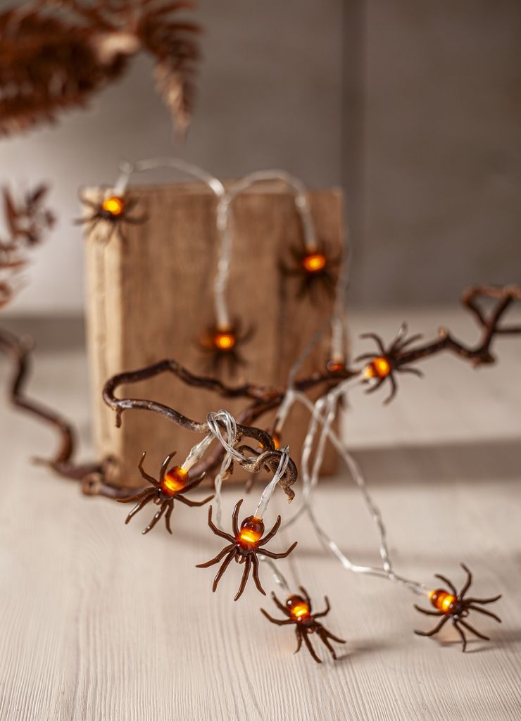 LED Lichtslinger Halloween Spinnen 10 LED 135cm met Timer