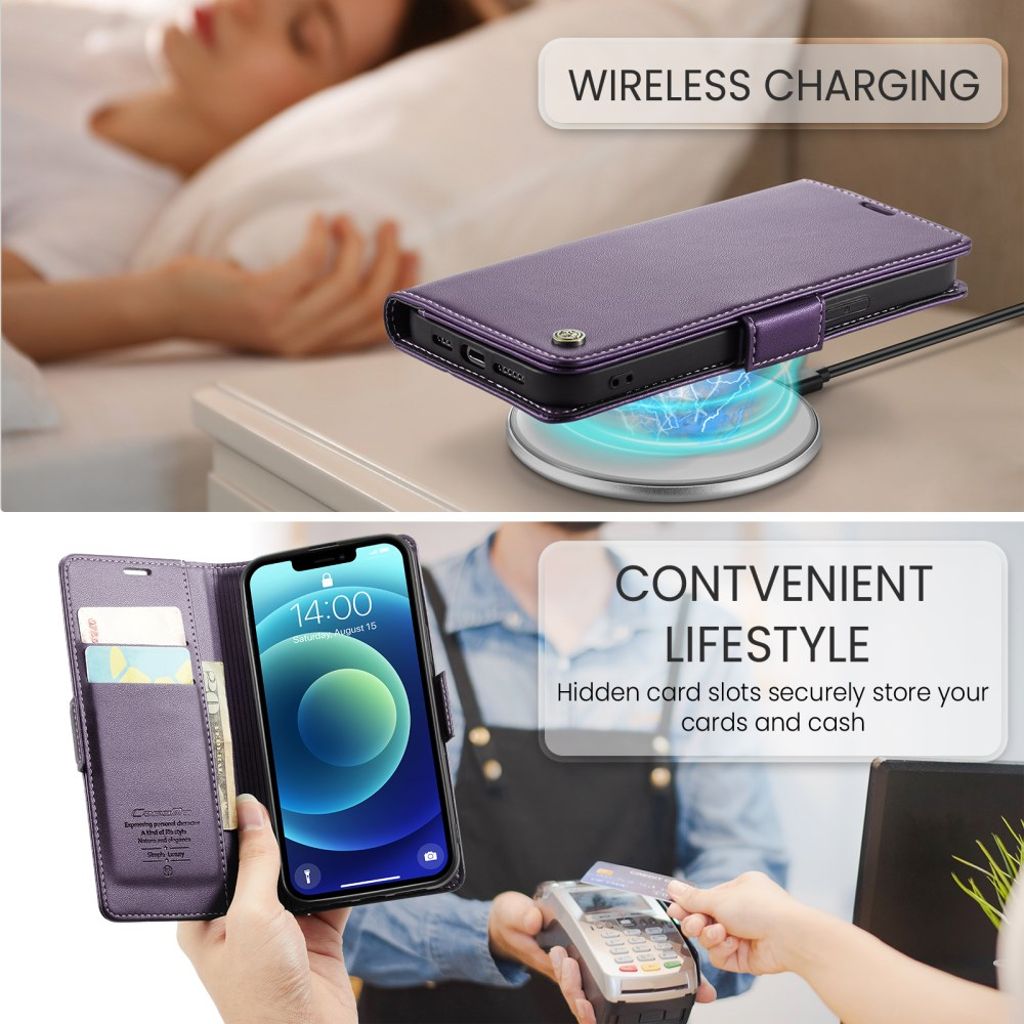 CASEME iPhone 12 Mini Wallet Cover with Stand - Purple