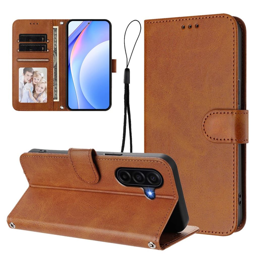 Samsung Galaxy A37 5G Pungetui RFID-blokerende Stativ - Brun