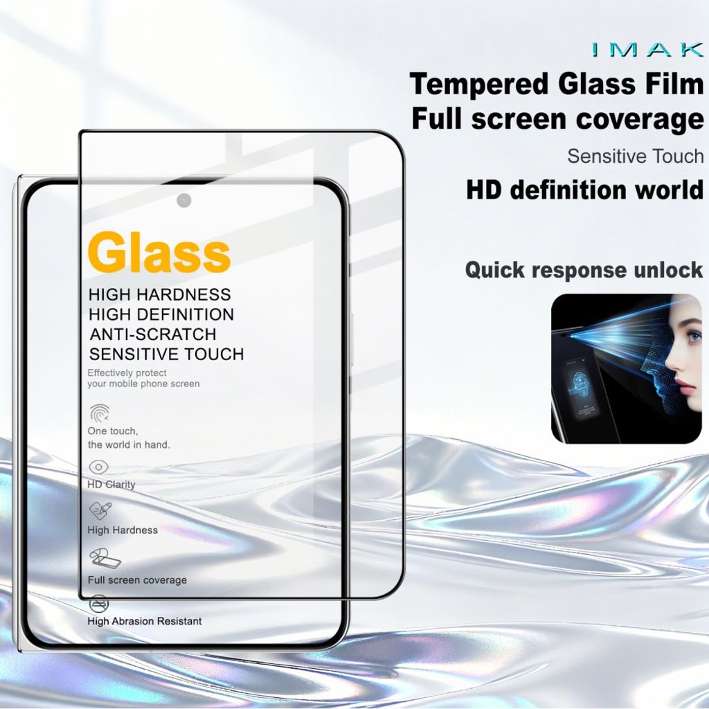 IMAK iPhone Fold -näytönsuoja karkaistusta lasista - läpinäkyvä