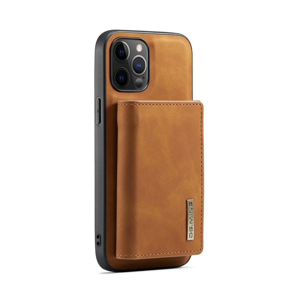 DG.MING iPhone 13 mini Wallet Case with Kickstand – Brown