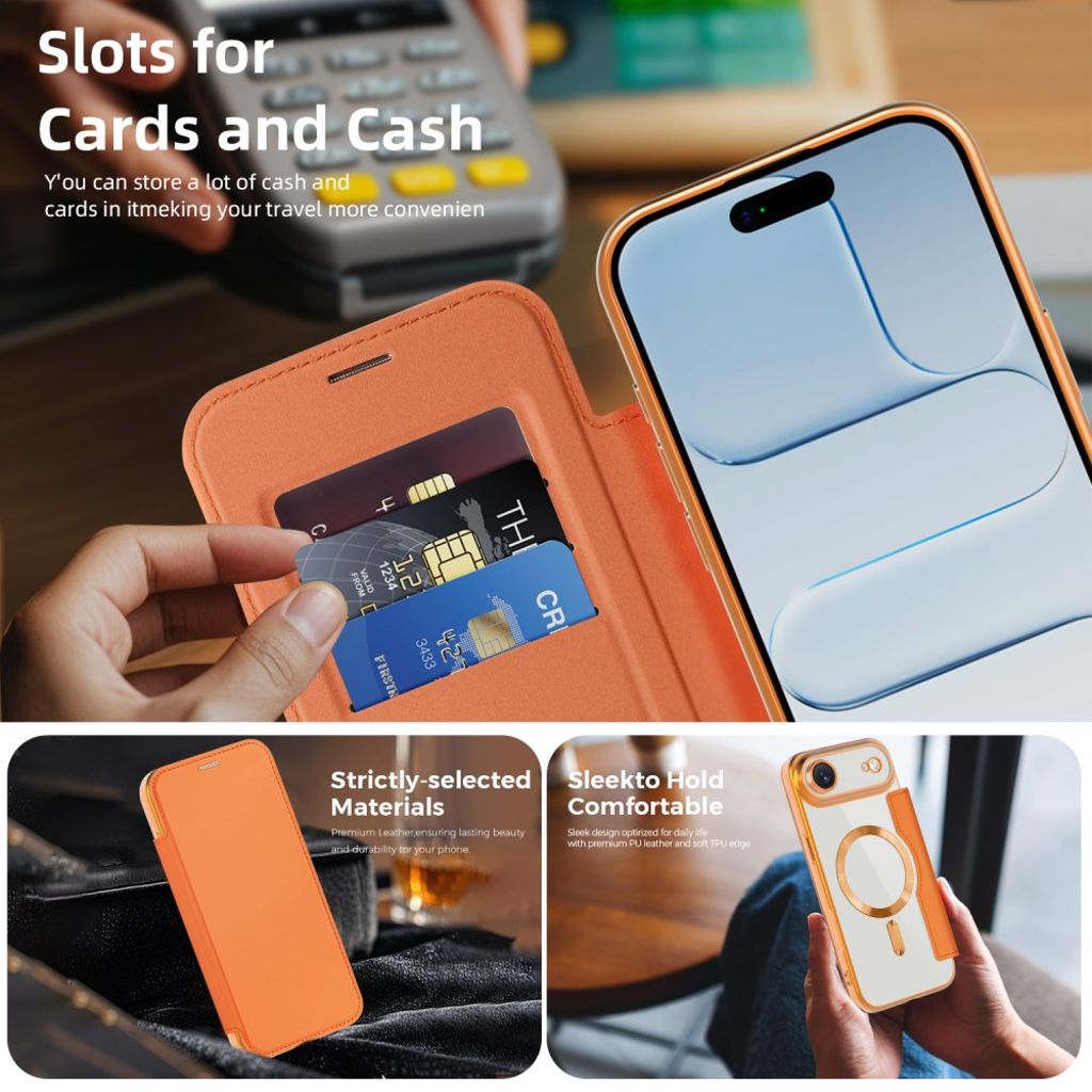 iPhone Air MagSafe RFID-Blokerende Pungetui - Orange