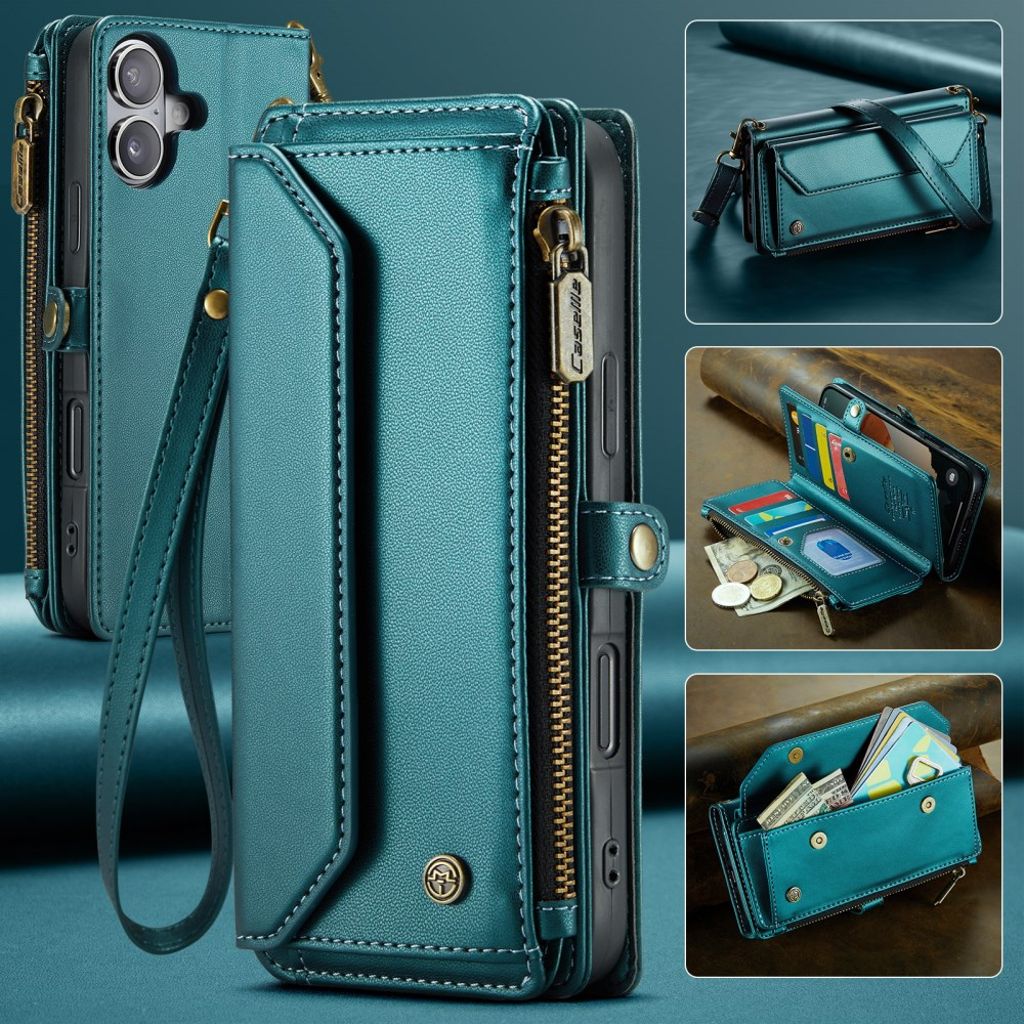 CASEME iPhone 16 Plus Cover with 10 Card Slots - Green