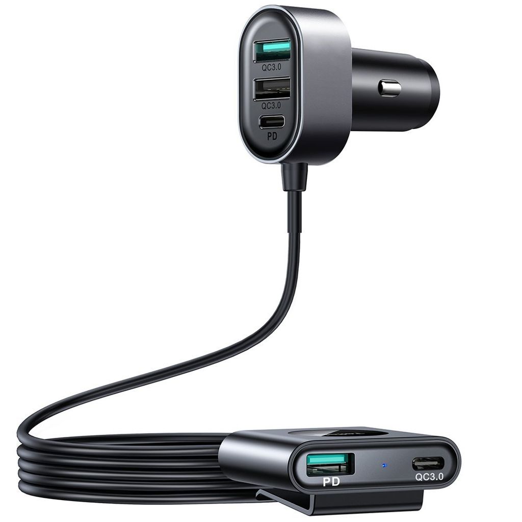 Joyroom car charger 2xPD + 2xQC3.0 72W 1.5m sort (JR-CL05)