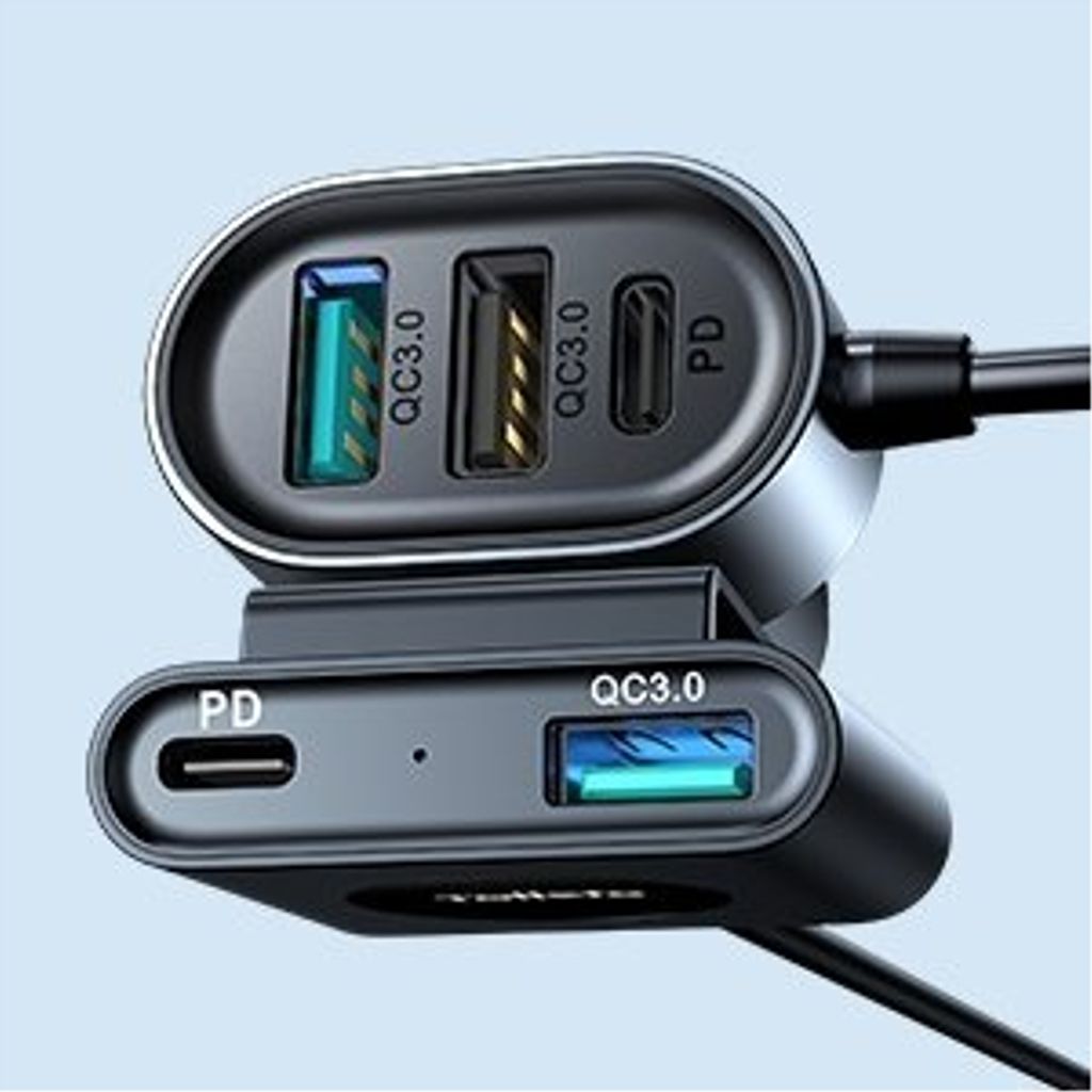 Joyroom car charger 2xPD + 2xQC3.0 72W 1.5m sort (JR-CL05)