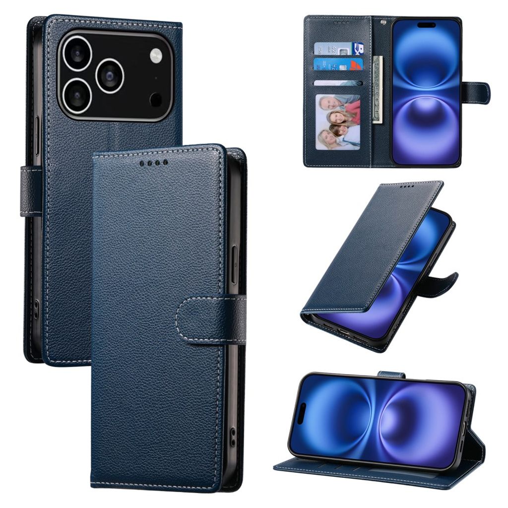 iPhone 18 Pro/17 Pro Lommeboketui - Mørkblå