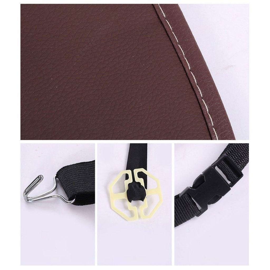 Bilorganisator i PU-skinn med hylle – svart