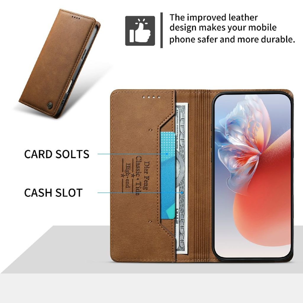 DIETFENG Google Pixel 11 Pro XL Plånboksfodral med RFID-blockering - Ljusbrun