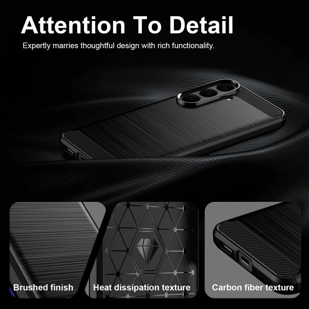 Samsung Galaxy S26 FE Deksel Karbonfibertekstur TPU - Svart