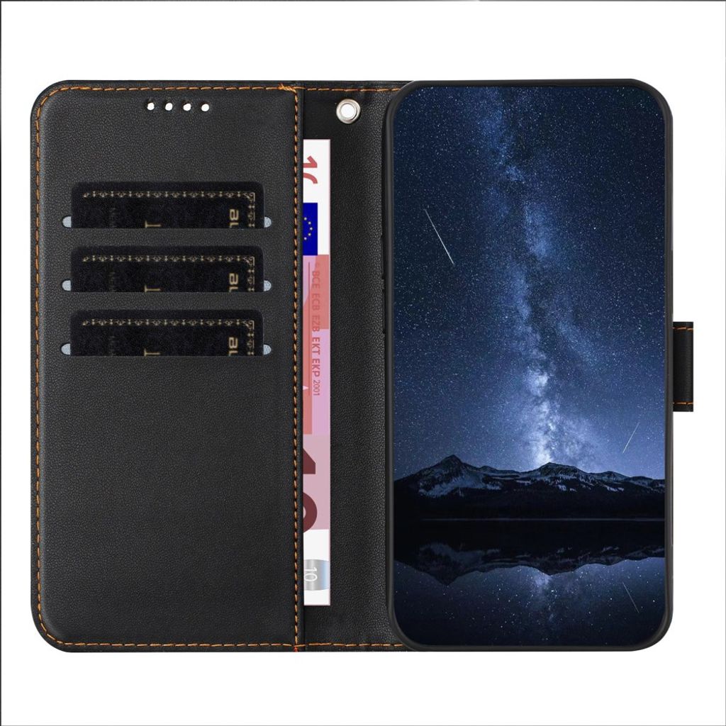 iPhone 18 Pro/17 Pro Lompakkokotelo PU nahka - Musta