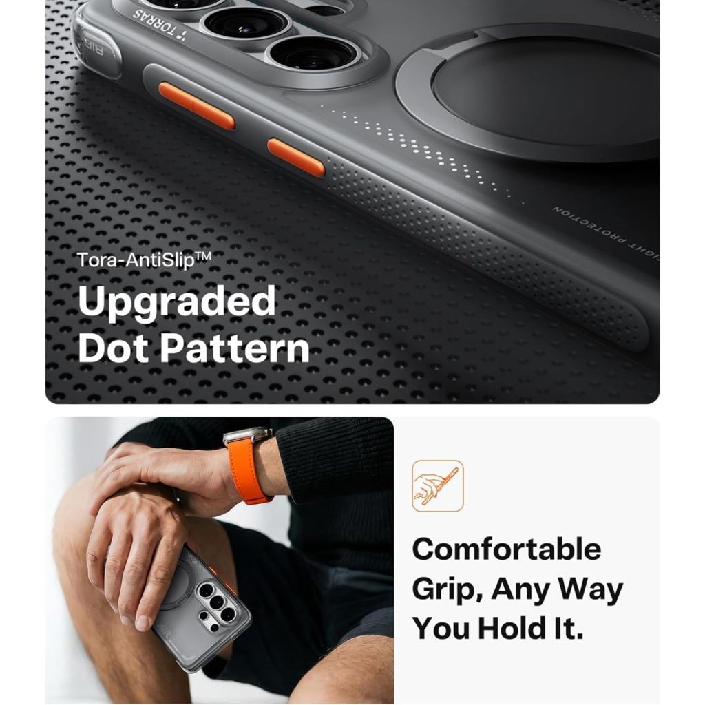 TORRAS Samsung Galaxy S26 Ultra MagSafe-yhteensopiva Kuori Jalustalla - Musta