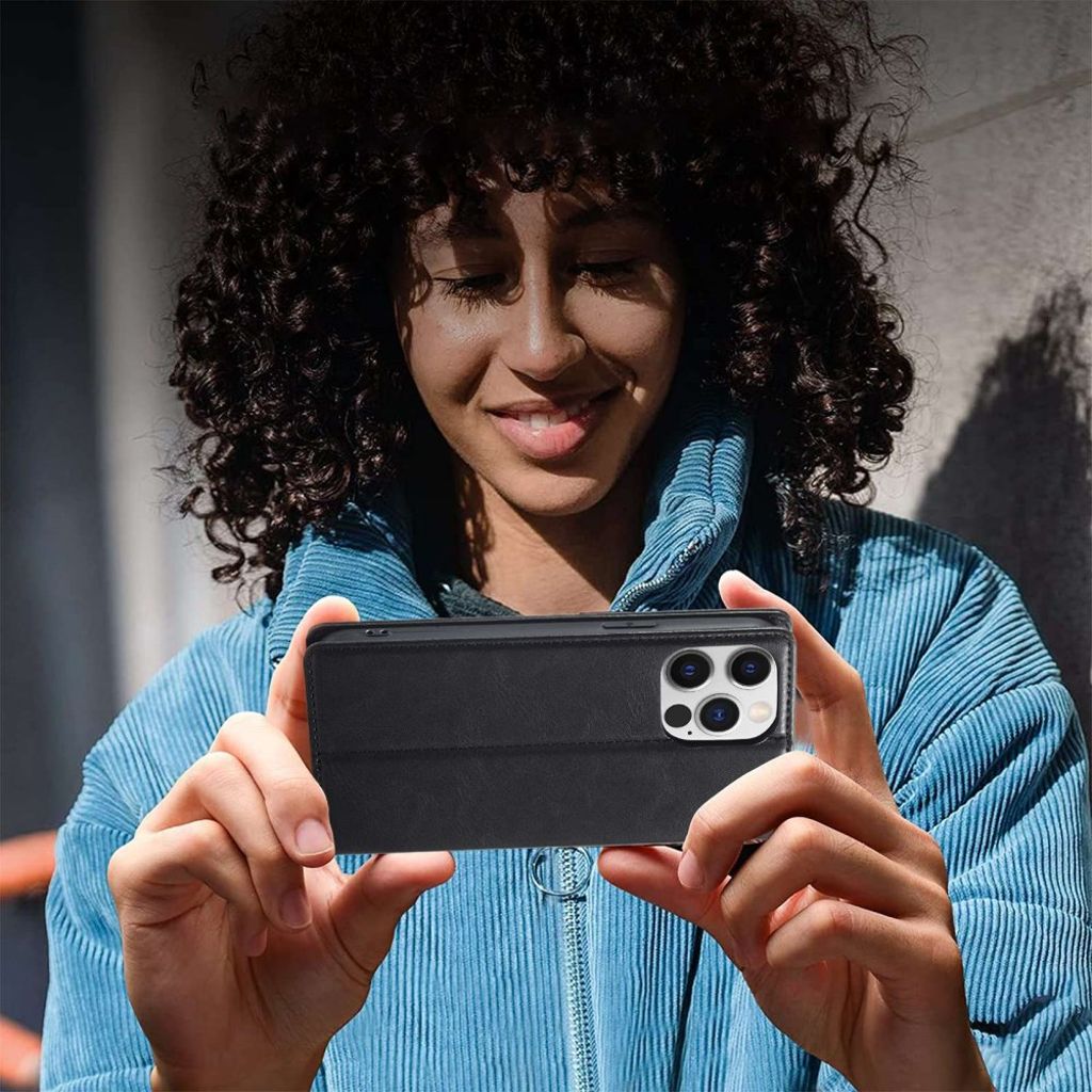 LC.IMEEKE iPhone 13 Pro Max Lompakkokotelo RFID-estävä – Musta