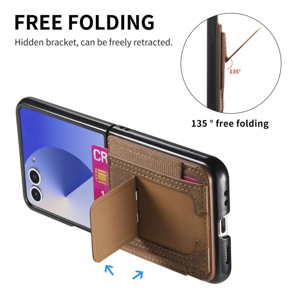 Samsung Galaxy Z Flip7 5G Skal med korthållare - Brun