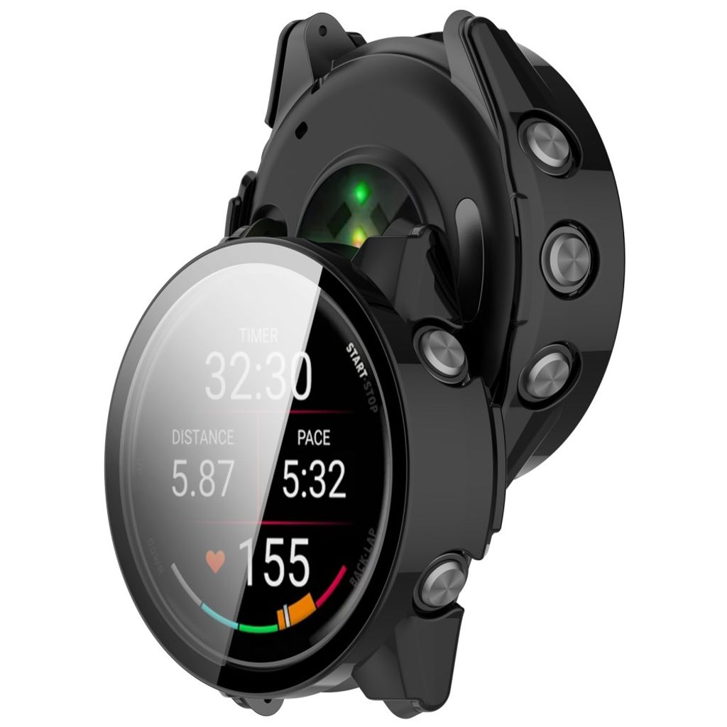 Garmin Forerunner 970 Cover med Skærmbeskyttelse Hærdet Glas – Sort