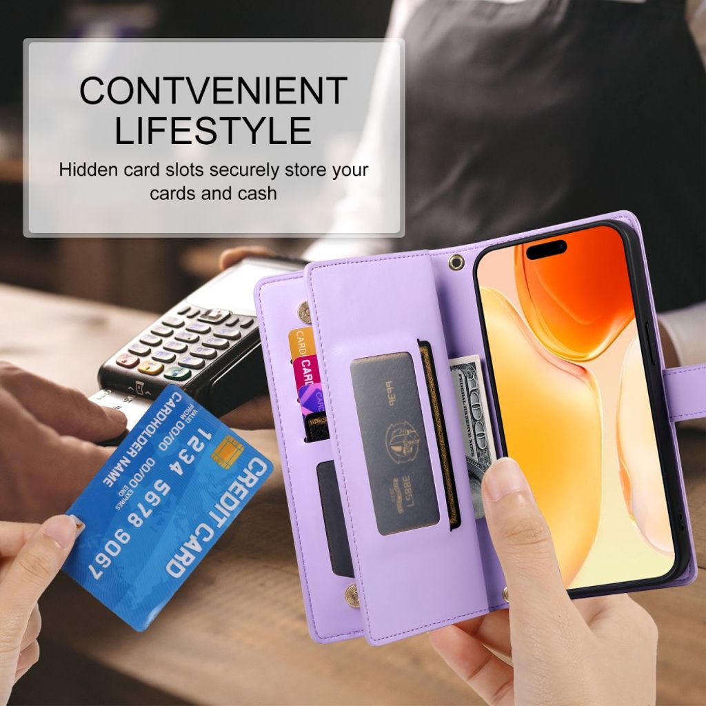 iPhone 17 Lompakkokotelo Kantohihna - violetti