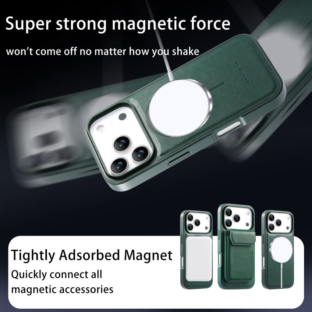 CASENEO iPhone 18 Pro Max/17 Pro Max MagSafe Lommebokdeksel – Grønn