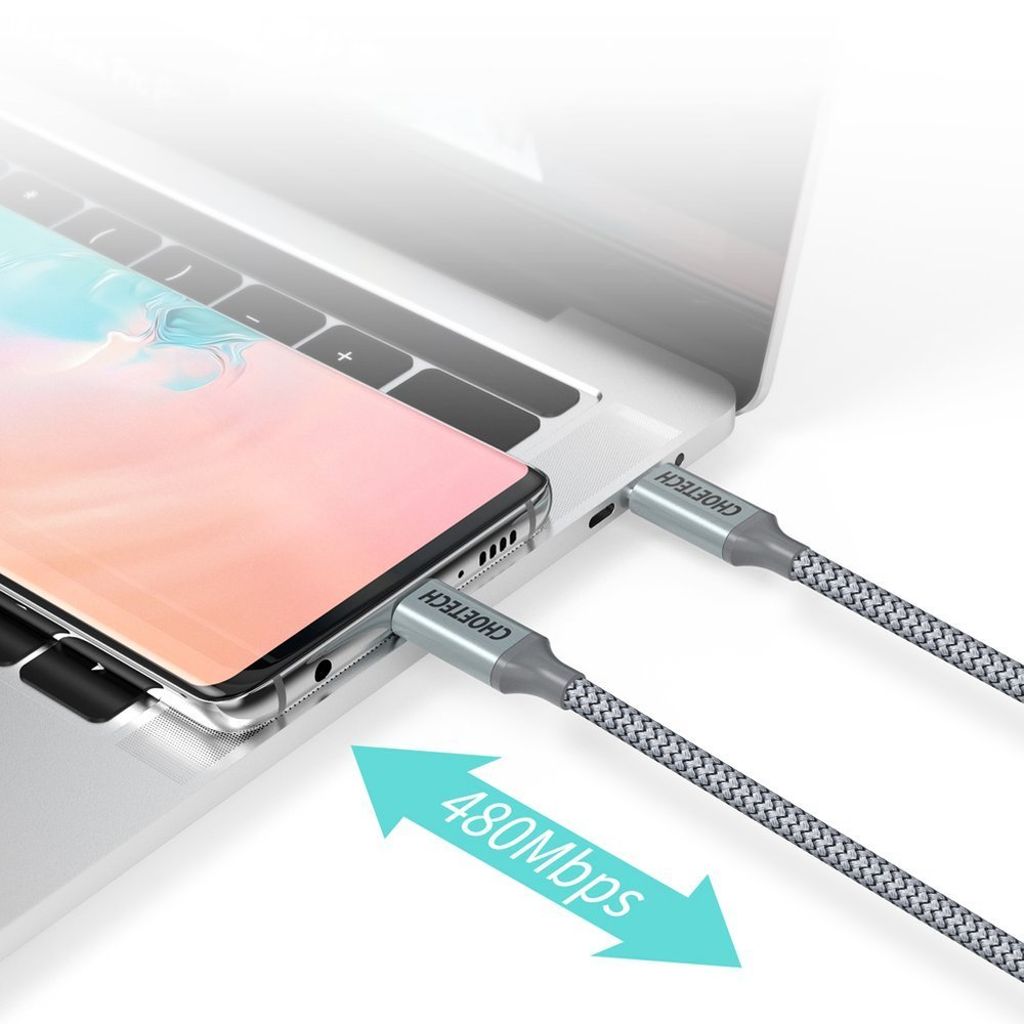 Choetech XCC-1002-GY USB-C til USB-C kabel 100W 1,8m – Grå