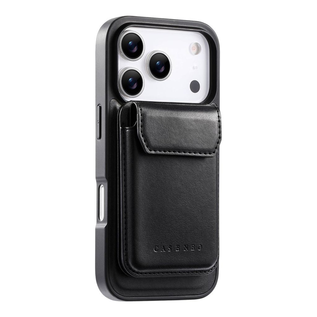 CASENO iPhone 18 Pro/17 Pro Deksel MagSafe Avtakbar Kortholder - Svart