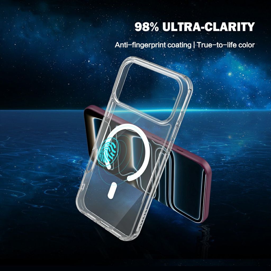 LEREACH iPhone 18 Pro Max/17 Pro Max MagSafe-yhteensopiva kuori - läpinäkyvä
