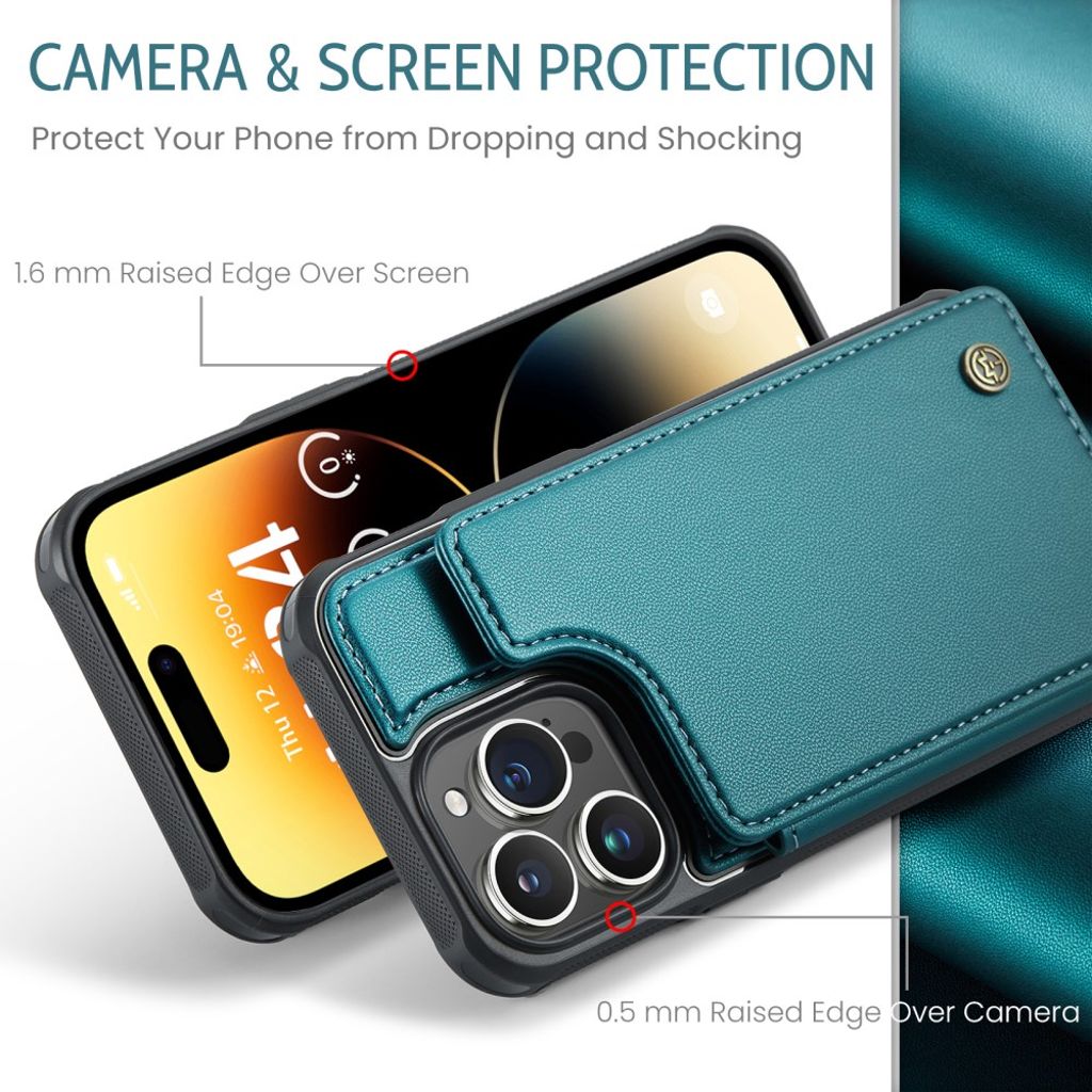 CASEME C22 iPhone 14 Pro Max Wallet Case RFID Blocking - Green