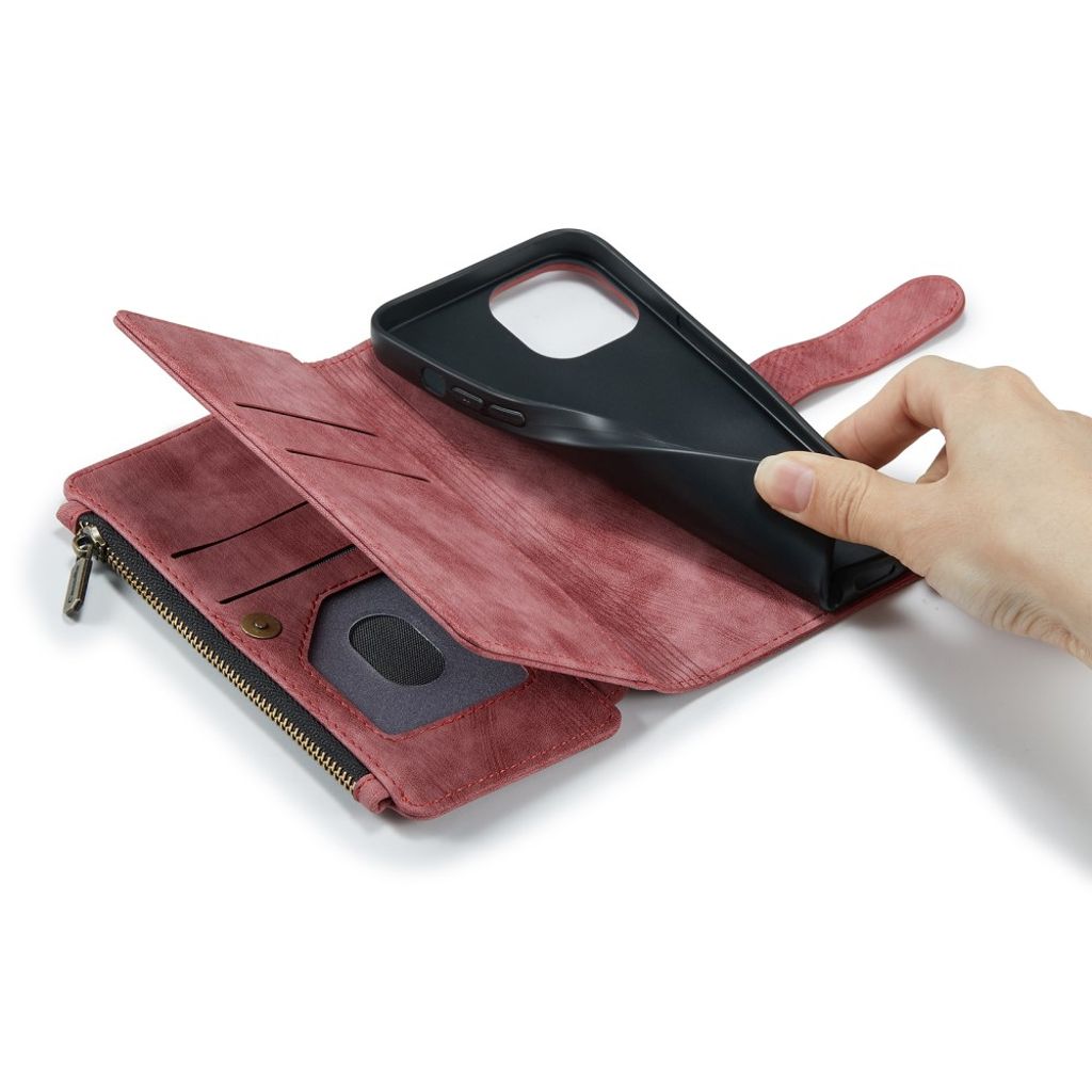 CASEME iPhone 13 Pro Lompakkokotelo Kortin haltija - Punainen