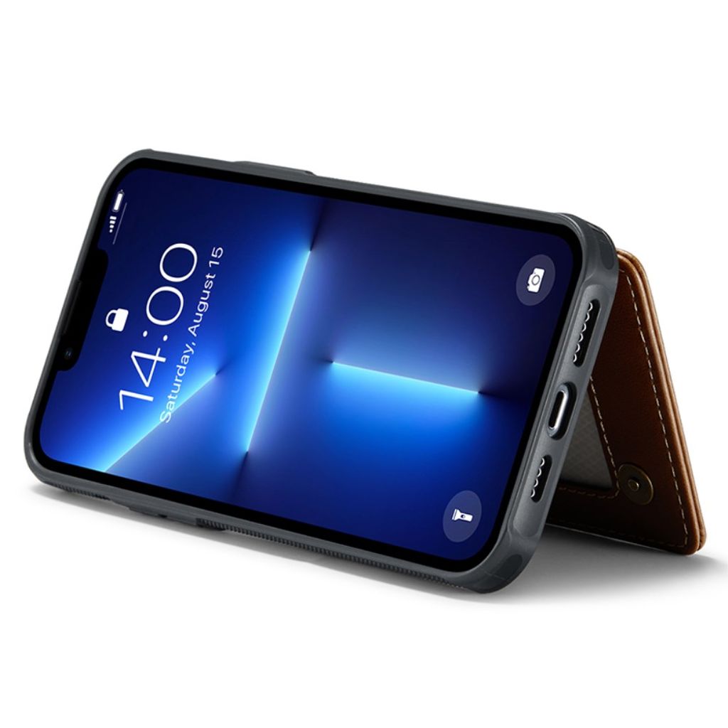 iPhone 13 Pro Max Kuori CASEME C22 RFID-estävä Lompakkokuori - Ruskea