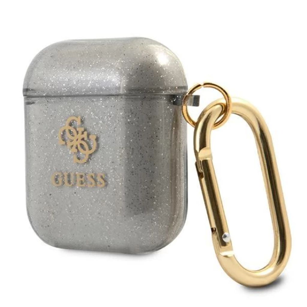 Guess Glitter Fodral till AirPods 1/2 - Svart