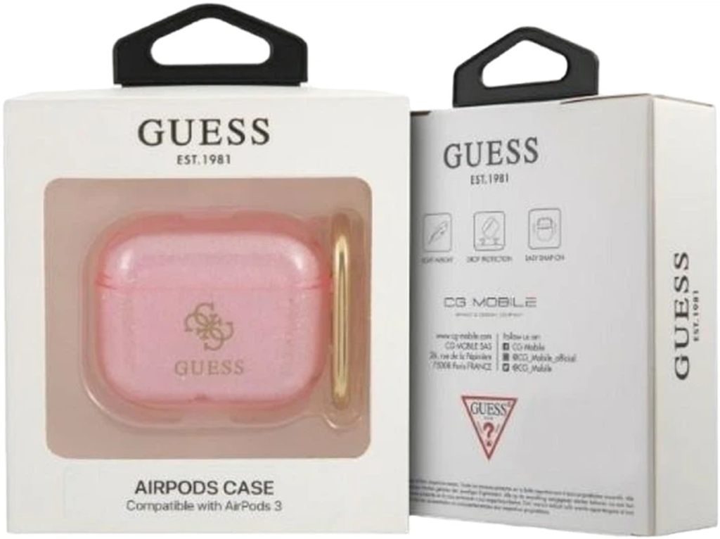 Guess Glitter Fodral till Airpods 3 - Rosa