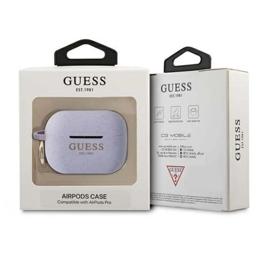Guess Glitter Silikon Fodral till AirPods Pro - Lila