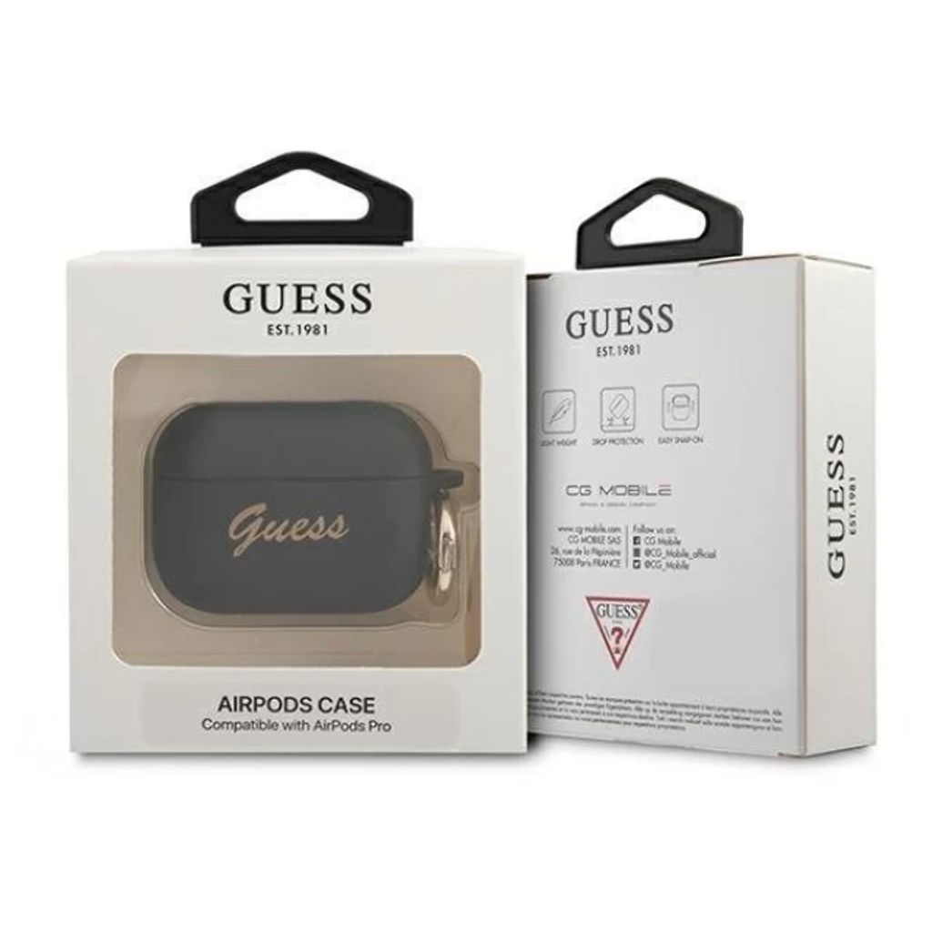 Guess Silicone Vintage Script Fodral till AirPods Pro - Svart
