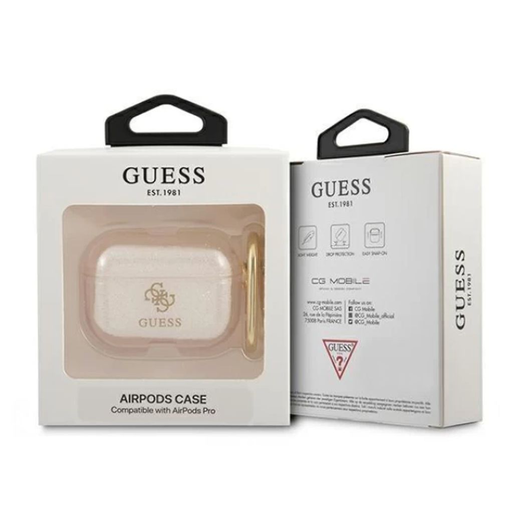 Guess Glitter Fodral till AirPods Pro - Guld