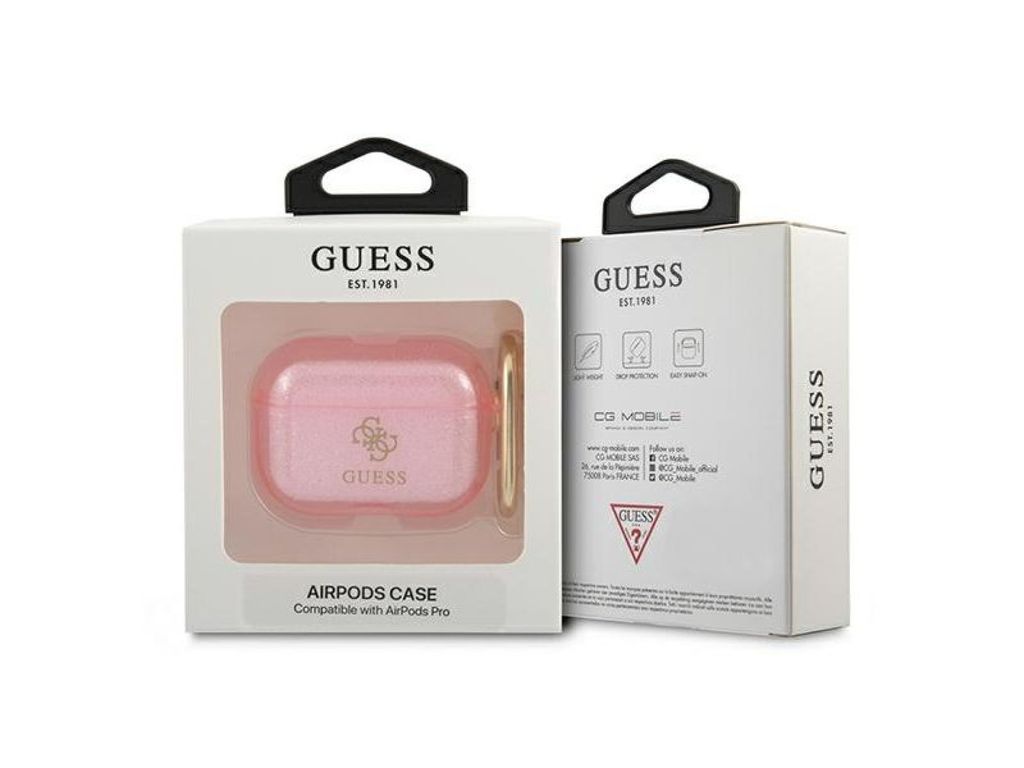 Guess Glitter Fodral till AirPods Pro - Rosa