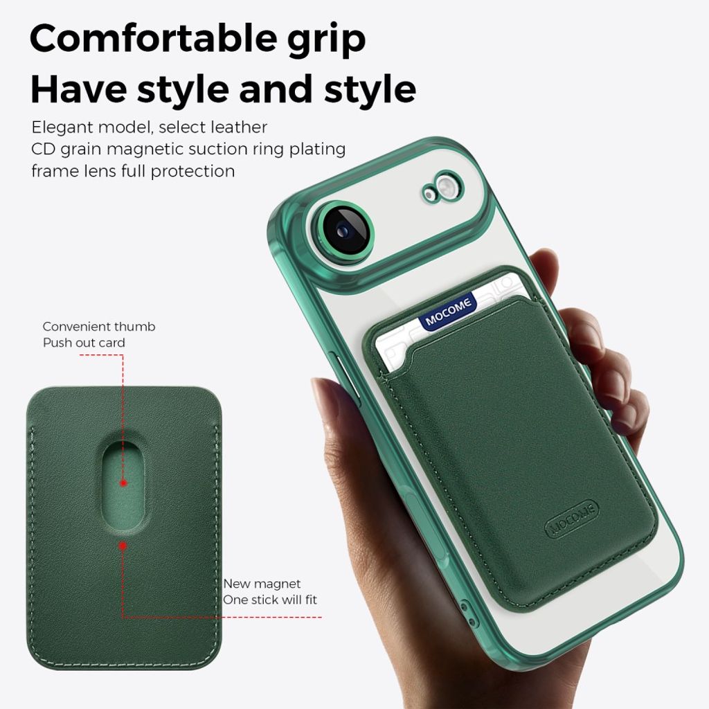 iPhone Air MagSafe-kuori irrotettavalla kortin haltijalla - Vihreä