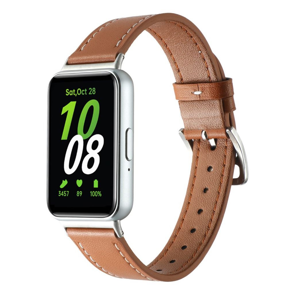 Samsung Galaxy Fit3 Klockarmband i Äkta Läder – Brun