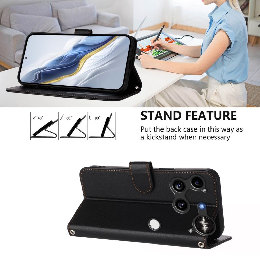 Nothing Phone (3) 5G Wallet Cover Stand Card Holder - Black