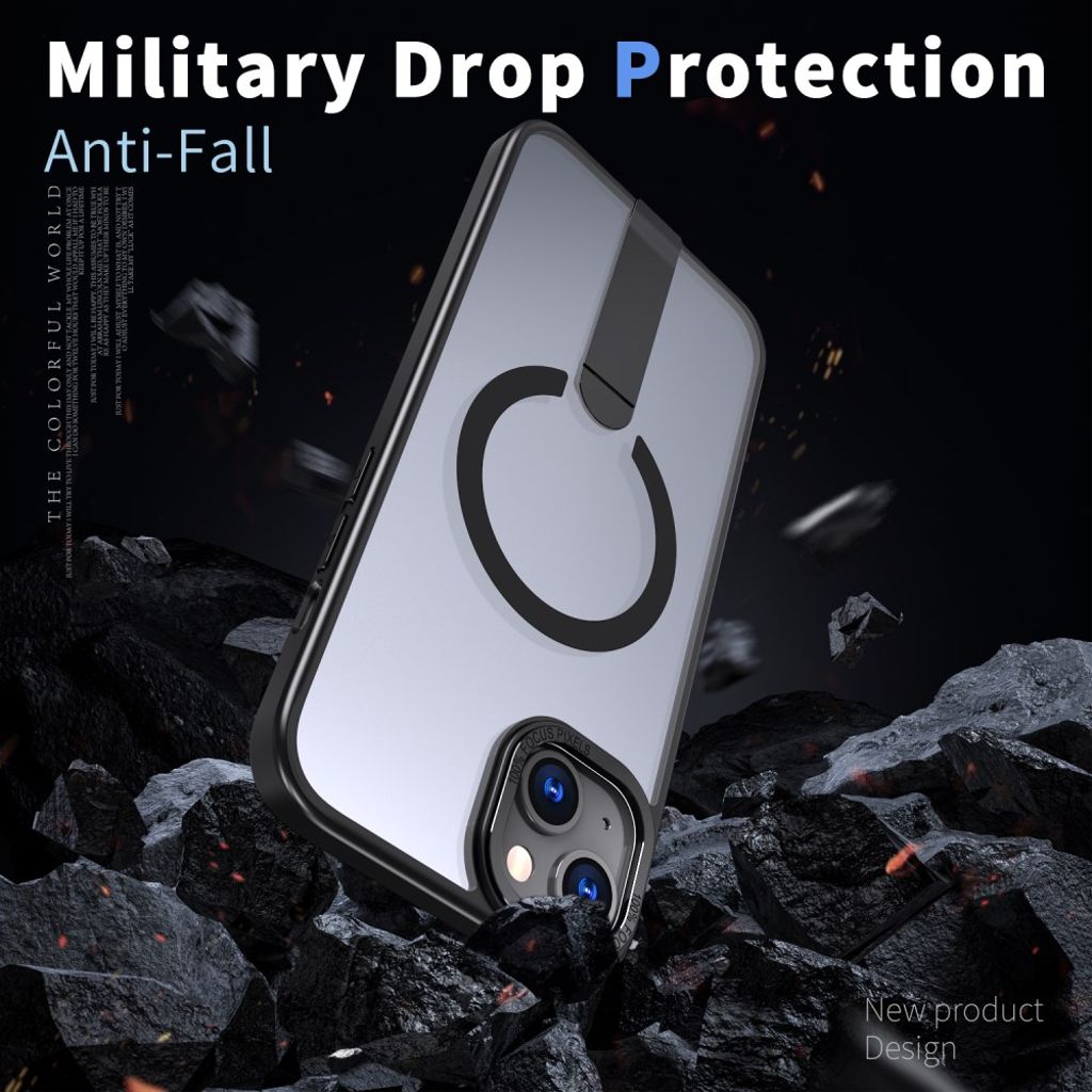 iPhone 14 Plus MagSafe-deksel med stativ – Svart