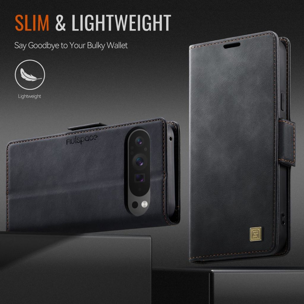 AUTSPACEA11 Google Pixel 11 Pro XL Plånboksfodral med RFID-blockering - Svart