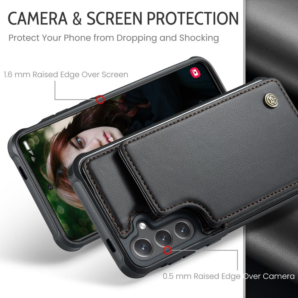 CASEME Samsung Galaxy S25 FE Deksel med Lommebok - Svart