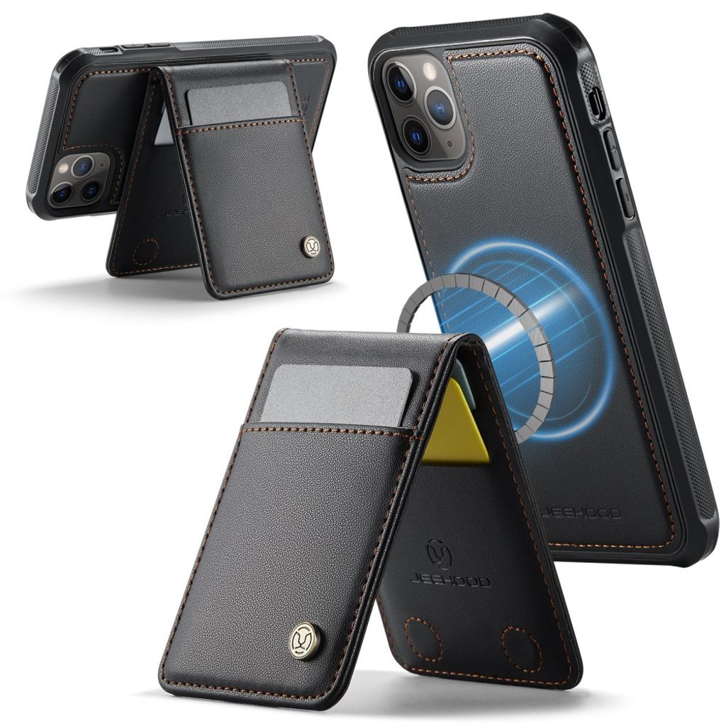 JEEHOOD iPhone 11 Pro Max Lompakkokuori MagSafe-yhteensopiva – Musta