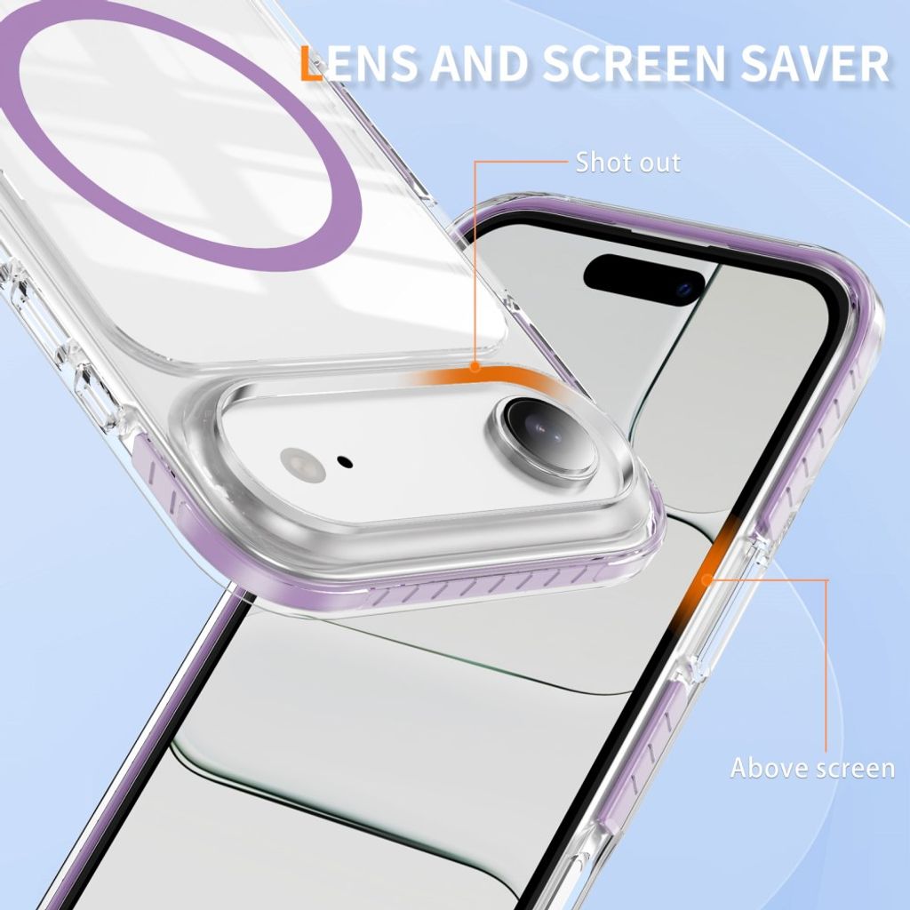 iPhone Air MagSafe kuori akryylitakalla - Violetti