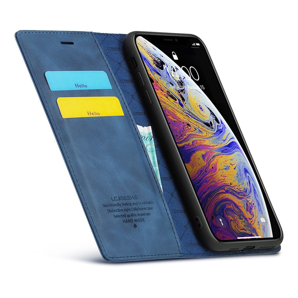 LC.IMEEKE iPhone X/XS Plånboksfodral Stativ - Blå