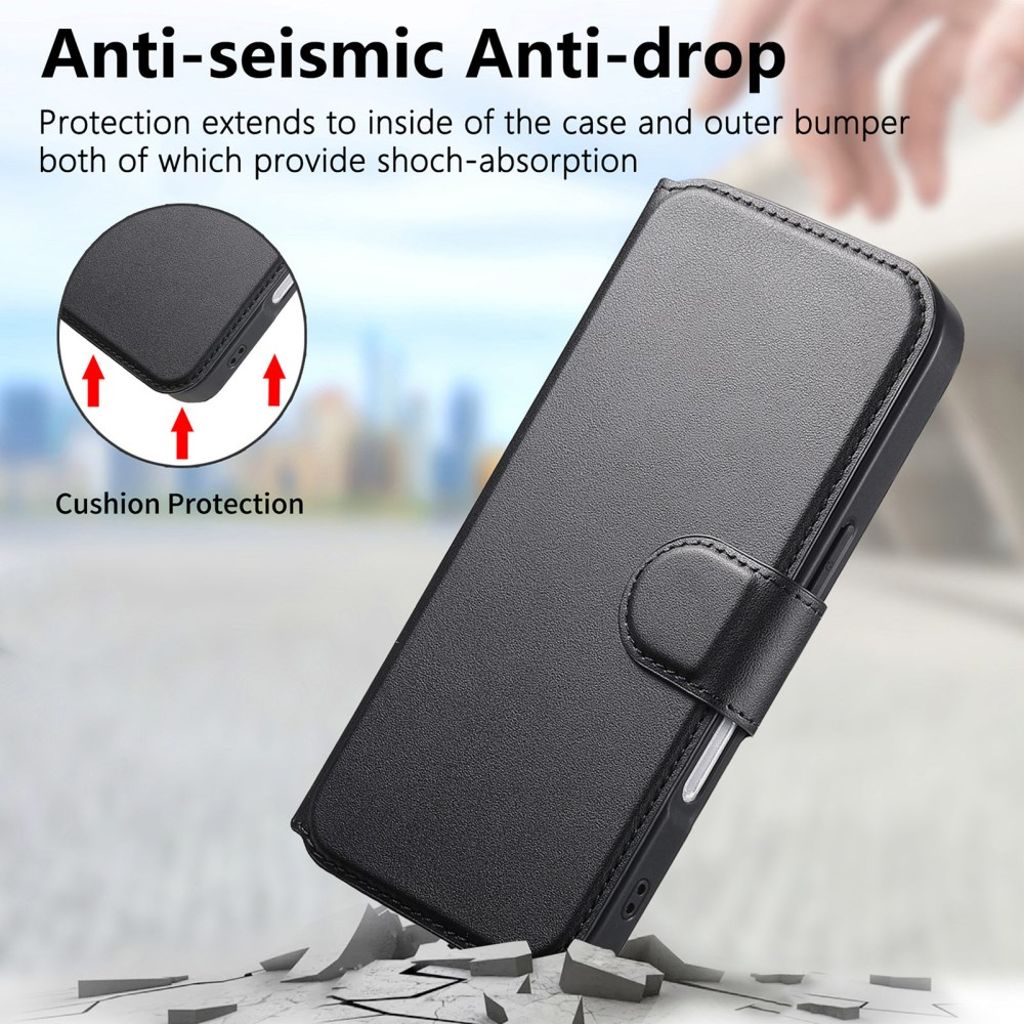 CASENEO iPhone 16 Pro Max Wallet Cover Magnetic – Black