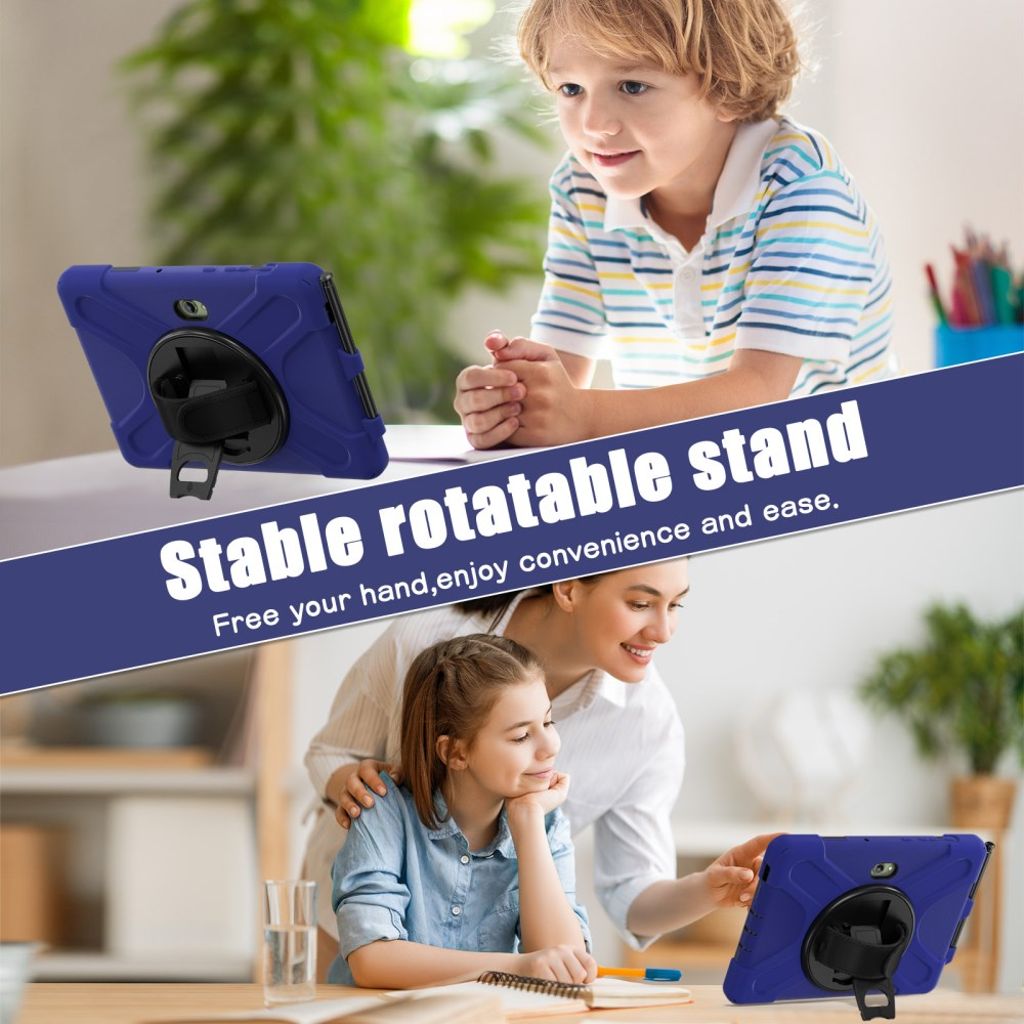 Samsung Galaxy Tab Active Pro Kuori Jalustalla – Tummansininen