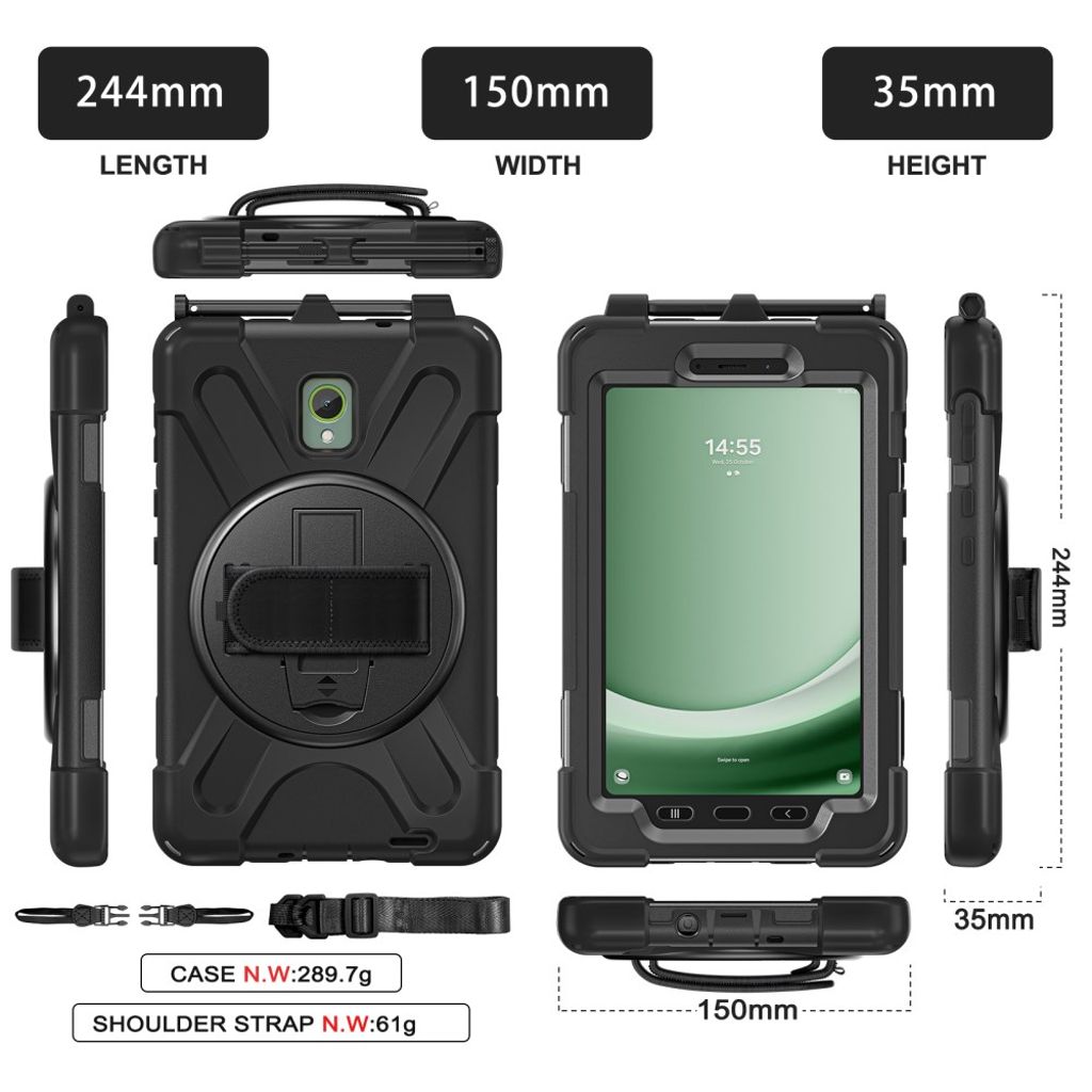 Samsung Galaxy Tab Active5/Active3 Case Kickstand - Black