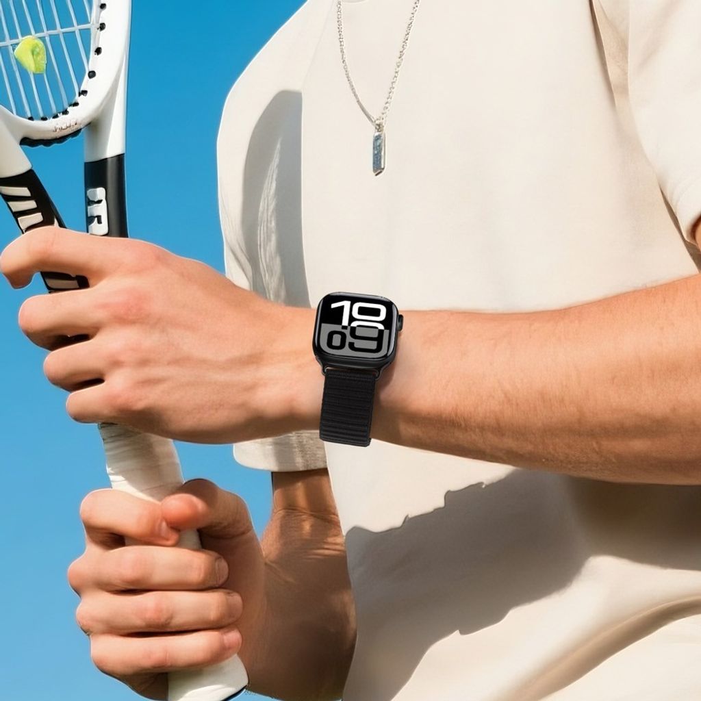 DUX DUCIS Apple Watch 42/44/46/49mm Urrem Flettet Nylon – Sort